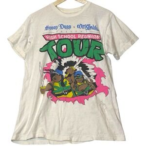 Snoop Dogg Wiz Khalifa High School Reunion Tour T-Shirt M‎ Thrashed Holes Urban